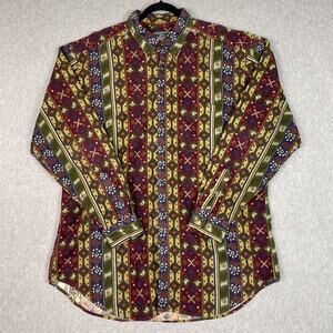 Vintage Woolrich Shirt Mens XL Aztec Southwestern Cotton Button Down Flannel